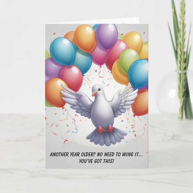 Tarjeta Nótese el fondo de los globos voladores (Anverso)