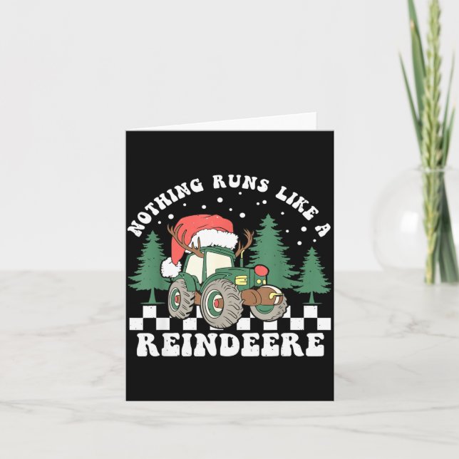 Tarjeta Nothing Runs Like A Reindeer Funny Christmas Famil (Anverso)