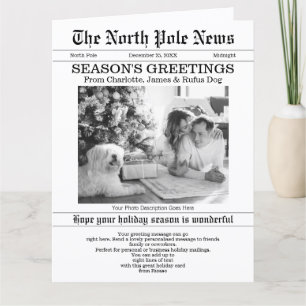 Tarjeta Noticias del Polo Norte Periódico de Navidad Perso