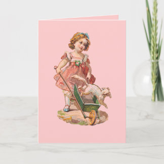 TARJETA NOTIFICADORES DE LA ERA VICTORIANA - NIÑA PEQUEÑA