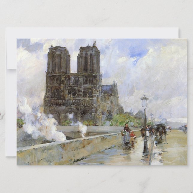 Tarjeta Notre Dame Cathedral (Paris, France) (Vintage Art) (Anverso)