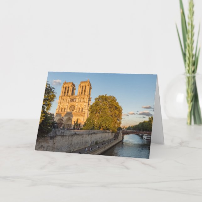 Tarjeta Notre Dame de París en la Hora de Oro - París, Fra (Anverso)