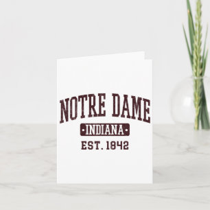 Tarjeta Notre Dame Indiana En Vintage Deportivo Varsity Sp