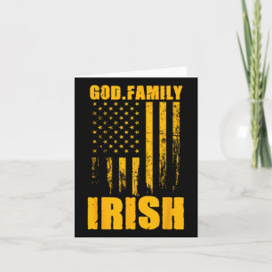 Tarjeta Notre Dame Irish God. Familia. Bandera De Estados 