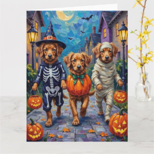 Tarjeta Nova Scotia Duck Tolling Retriever Halloween