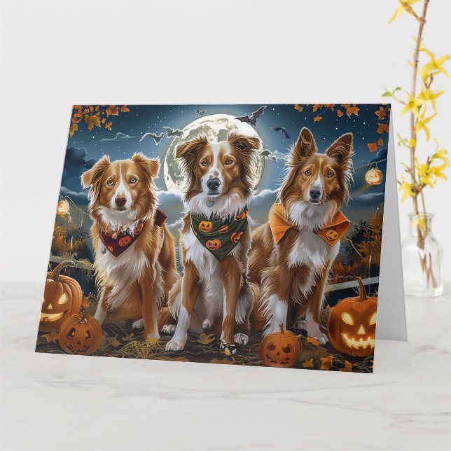 Tarjeta Nova Scotia Halloween Spooky (flor amarilla)