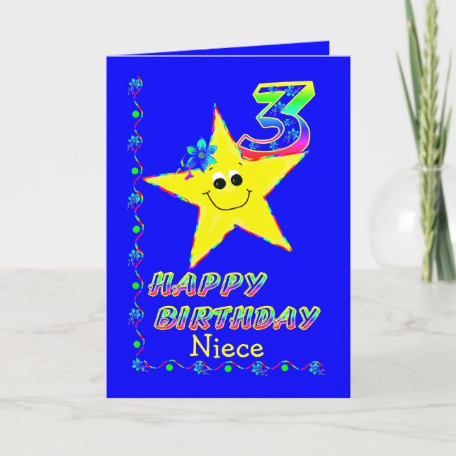 Tarjeta Nove 3ª Estrellas de cumpleaños (Anverso)