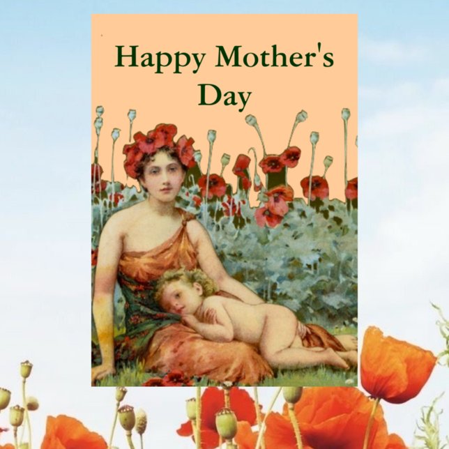 Tarjeta Noveau de arte del Día de la Madre (Subido por el creador)