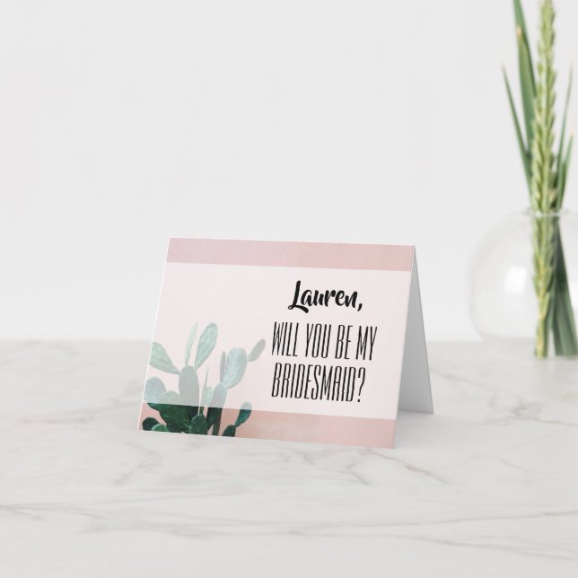 Tarjeta Novedades de Cactus rosada (Anverso)