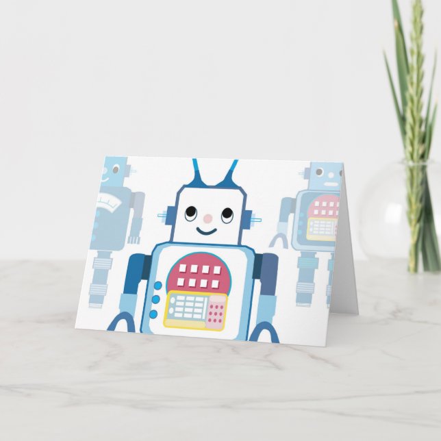 Tarjeta Novedades de regalos de Guay Blue Robot (Anverso)