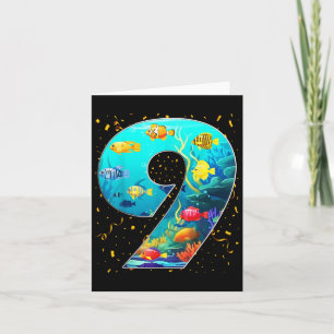 Tarjeta Novena Fiesta de Cumpleaños Acuario de Pescado de