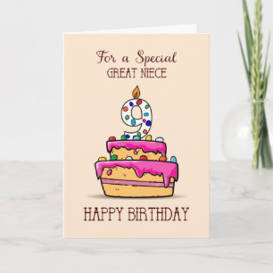 Tarjeta Novena Novena cumpleaños, 9 en pastelito rosa dulc