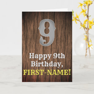 Tarjeta Noveno cumpleaños: Country Western Inspired Look,