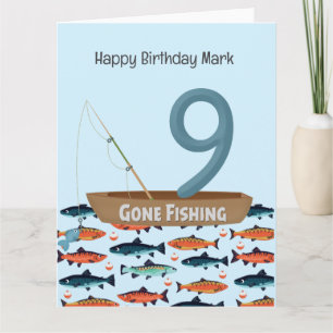 Tarjeta Noveno cumpleaños del amante de la pesca