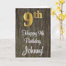 Noveno cumpleaños: Elegante Faux Gold Look #, Faux