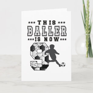 Tarjeta Noveno jugador de fútbol de regalo de cumpleaños n