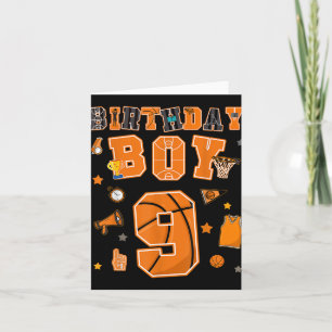 Tarjeta Noveno niño de cumpleaños 9 años Fiesta de balonce