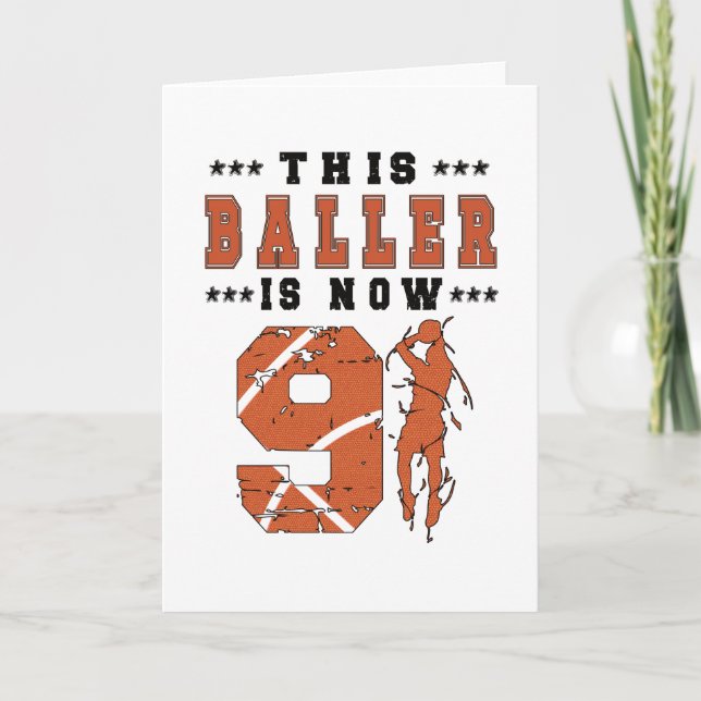 Tarjeta Noveno Regalo de cumpleaños jugador de baloncesto  (Anverso)