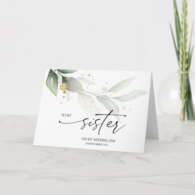 Tarjeta Novia a regalo del Día de la Hermana Boda (Anverso)