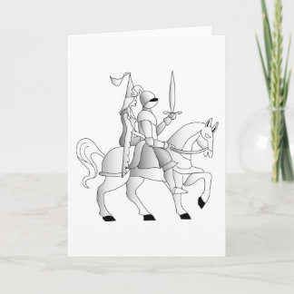 Tarjeta Novia con caballero en brillante armadura