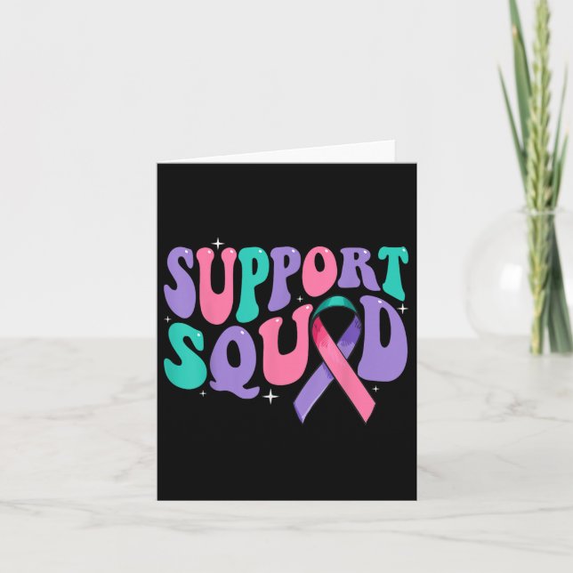 Tarjeta Novia de apoyo a Groovy Squad Thyroid Cancer Aware (Anverso)