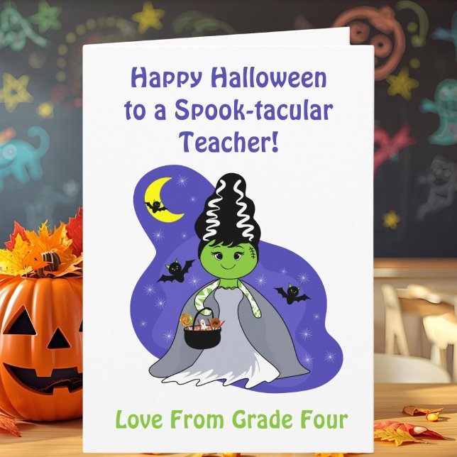 Tarjeta Novia de Frankenstein profesora Halloween  (Subido por el creador)