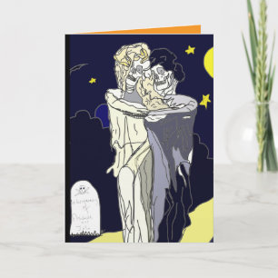 Tarjeta Novia de Halloween y Groom