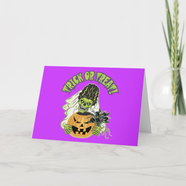 Tarjeta Novia del cráneo de Frankenstein (Anverso)
