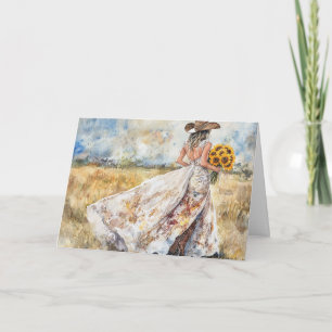 Tarjeta Novia en flor celebra el amor y la alegría