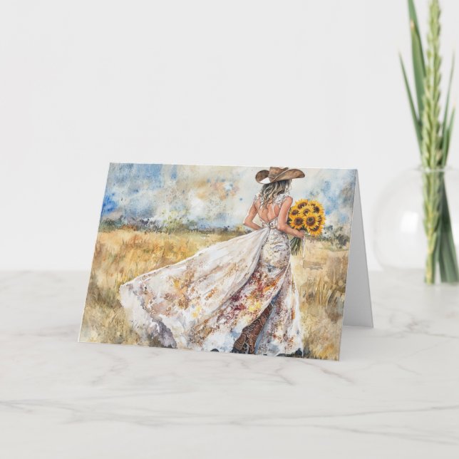 Tarjeta Novia en flor celebra el amor y la alegría (Anverso)