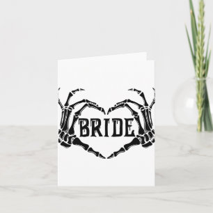 Tarjeta Novia Espeluznante Esqueleto Manos Compromiso Boda