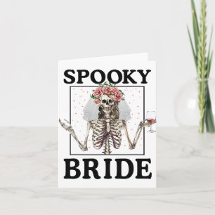 Tarjeta Novia espumosa dama de honor Skeleton Halloween Ba
