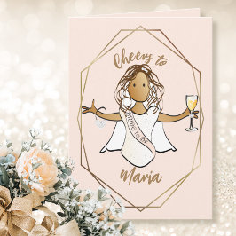 Tarjeta Novia étnica de ducha de bodas para ser tostada de