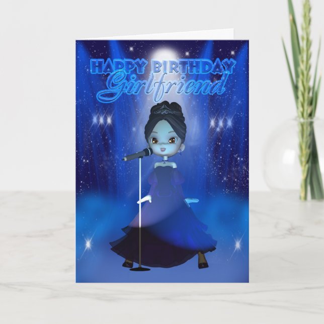Tarjeta Novia Feliz cumpleaños canto Deva Cute Card (Anverso)