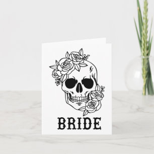 Tarjeta Novia Groom Floral Skull Halloween Boda Bachelo