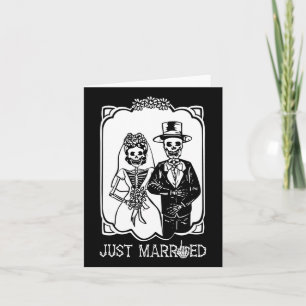 Tarjeta Novia Groom se acaba de casar con la pareja Skelet