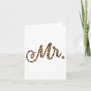 Tarjeta Novia Groom Sr. Leopard Print Boda golpe de estado