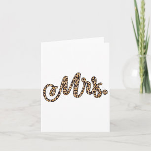 Tarjeta Novia Groom Sra. Leopard Print Boda Coincidiendo C