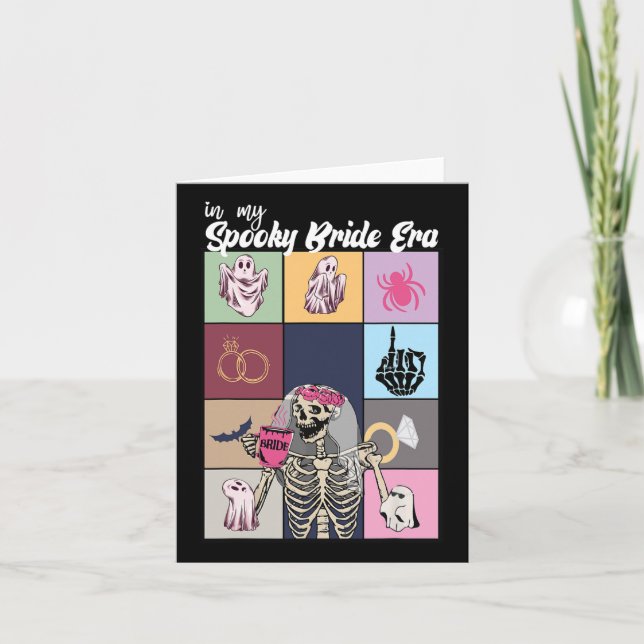 Tarjeta Novia Halloween en mi espeluznante Boda de la era  (Anverso)