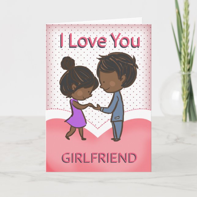 Tarjeta Novia, linda pareja afroamericana amorosa (Anverso)