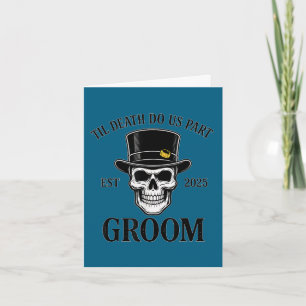 Tarjeta Novia novio esqueleto gótico boda de Halloween