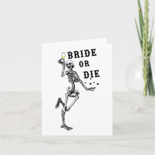Tarjeta Novia O Muerte Bailando Skeleton Bachelorette Góti
