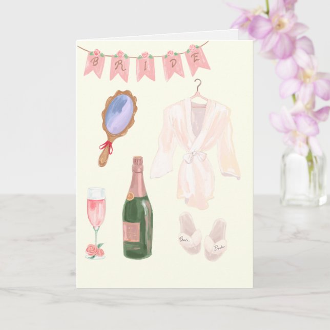 Tarjeta Novia Preparándose Boda (Orquídea)