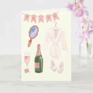 Tarjeta Novia Preparándose Boda