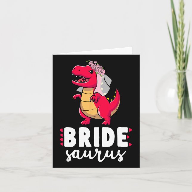 Tarjeta Novia Saurus Dinosaurio Compromiso Bodas Parejas M (Anverso)