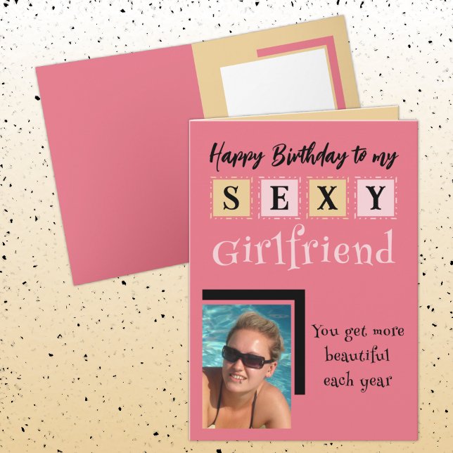 Tarjeta Novia sexy agrega cumpleaños de melocotón rosa fot (Subido por el creador)