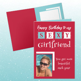 Tarjeta Novia sexy agrega foto de cumpleaños azul