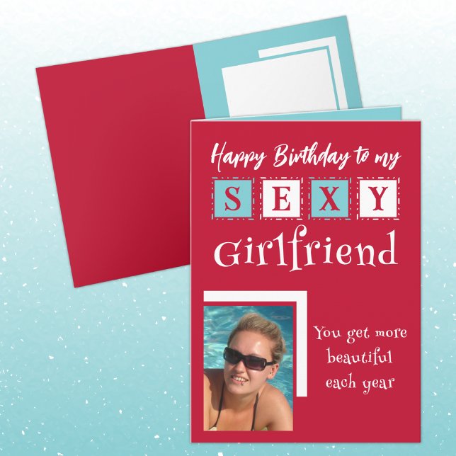 Tarjeta Novia sexy agrega foto de cumpleaños azul (Subido por el creador)