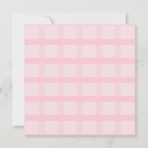 Tarjeta Novia Sonrojada y Rosa Té Patrón de Gingham Rosa