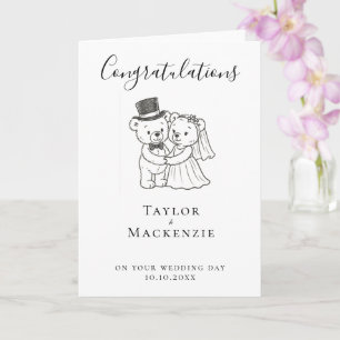 Tarjeta Novia y Groom Teddy Bear felicitaciones Boda